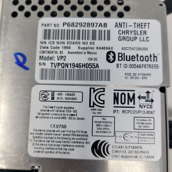 2017 JEEP GRAND CHEROKEE Display P 68292897AB OEM 2014-2018 VP2 Have Bezel Also! - Picture 5 of 8